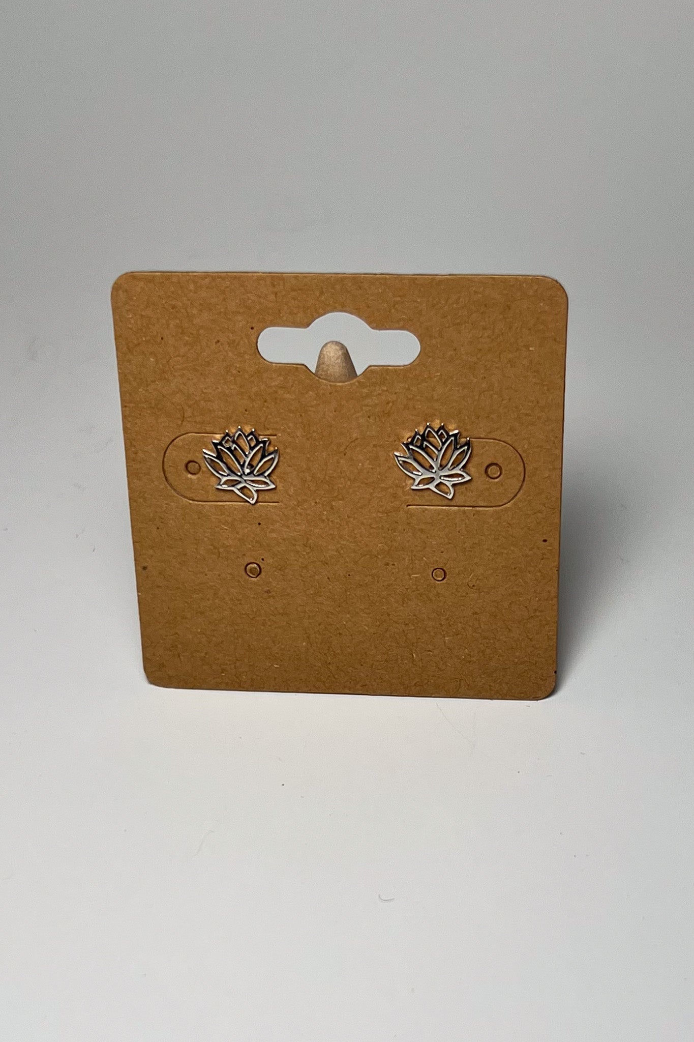 Open Lotus Silver Studs