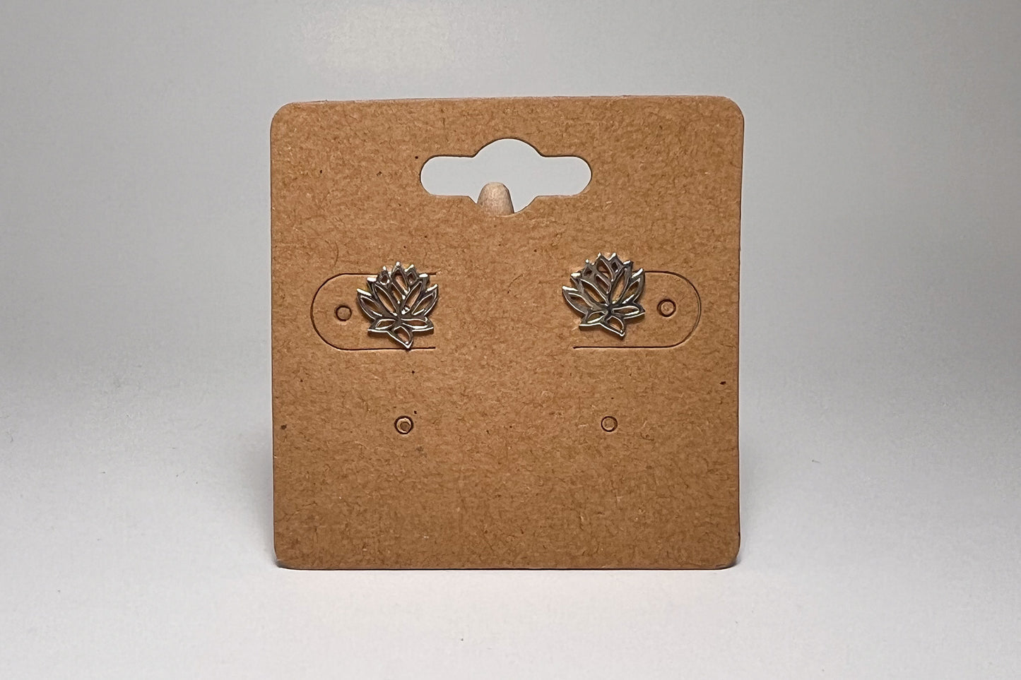 Open Lotus Silver Studs