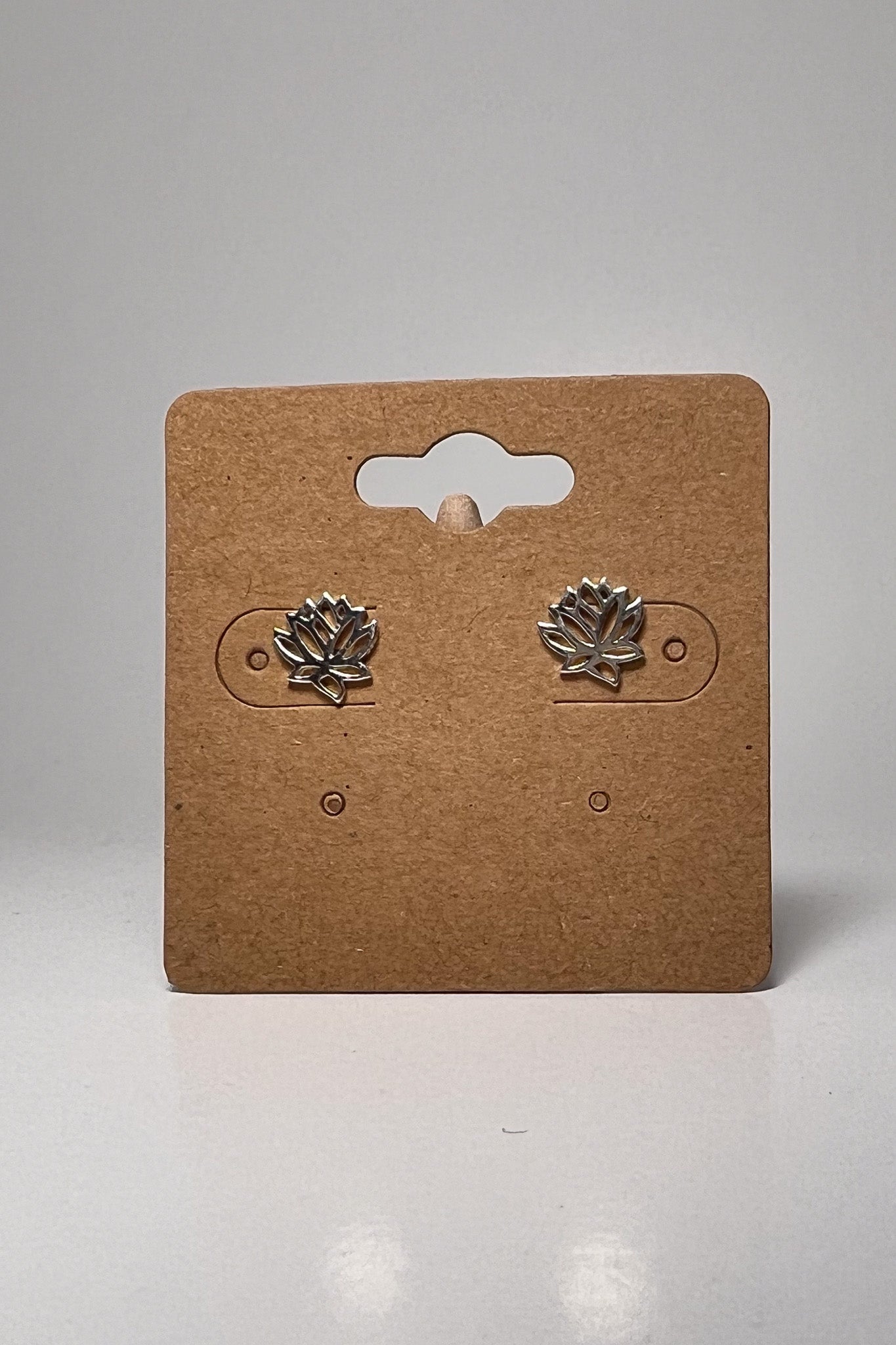 Open Lotus Silver Studs